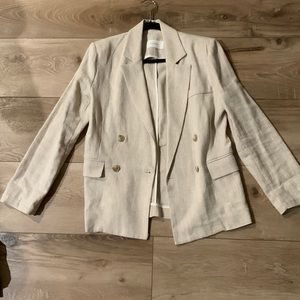 Oversized natural linen blazer from The Frankie Shop